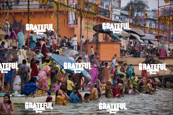 morning prayer in the ganges in varinasi India 2