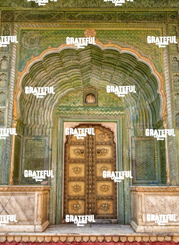 Colorful door at the City Palace in Jaipur, Rhajisthan, India 3