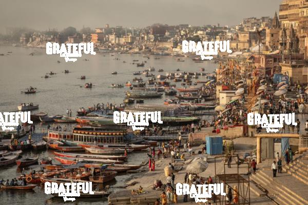 The Ganges River and crowded city of Varinasi, India