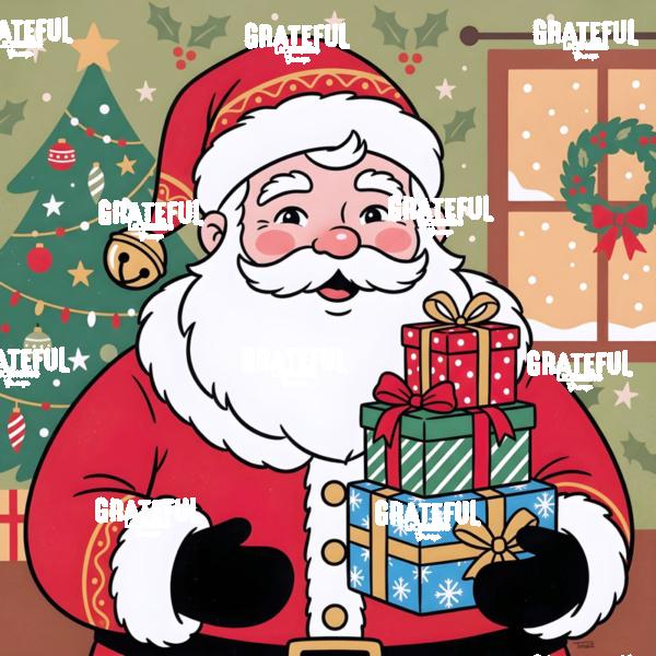 Classic Santa With Presents Cartoon tj526
