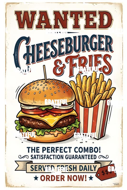 Wanted Food Cheeseburger Poster