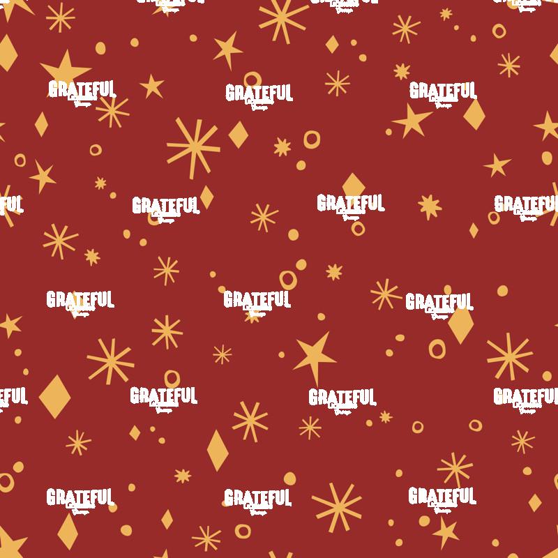 Vintage Christmas Red Gold Stars