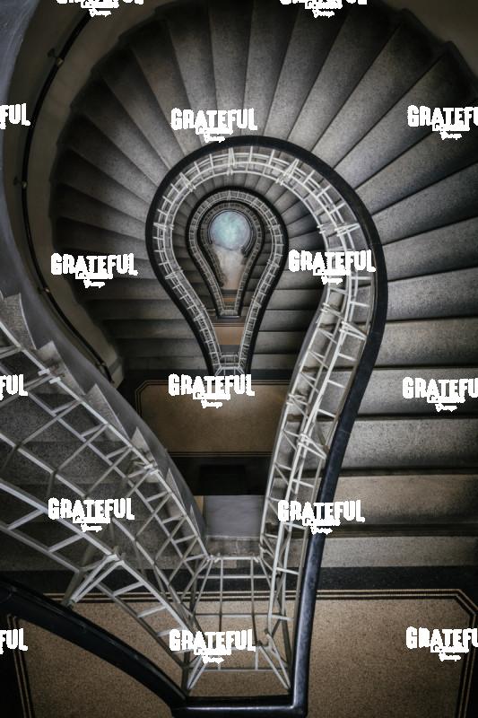 Stunning spiral staircase in the old city of Prague 2