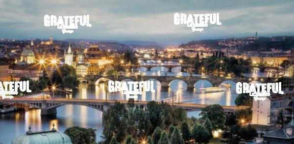 Panorama of Vltava River and bridges in Prague at sunset 2