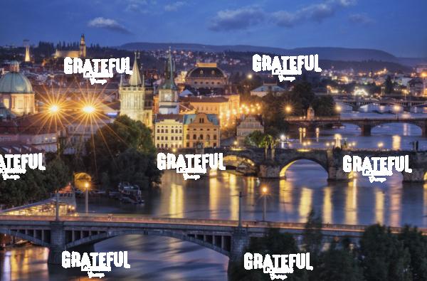 Panorama of Vltava River and bridges in Prague at sunset 5