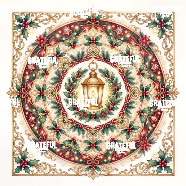 Christmas Mandala Golden Lantern