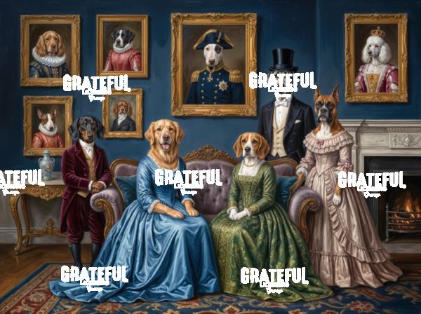 Fancy Dog Family Portrait, Victorian Era