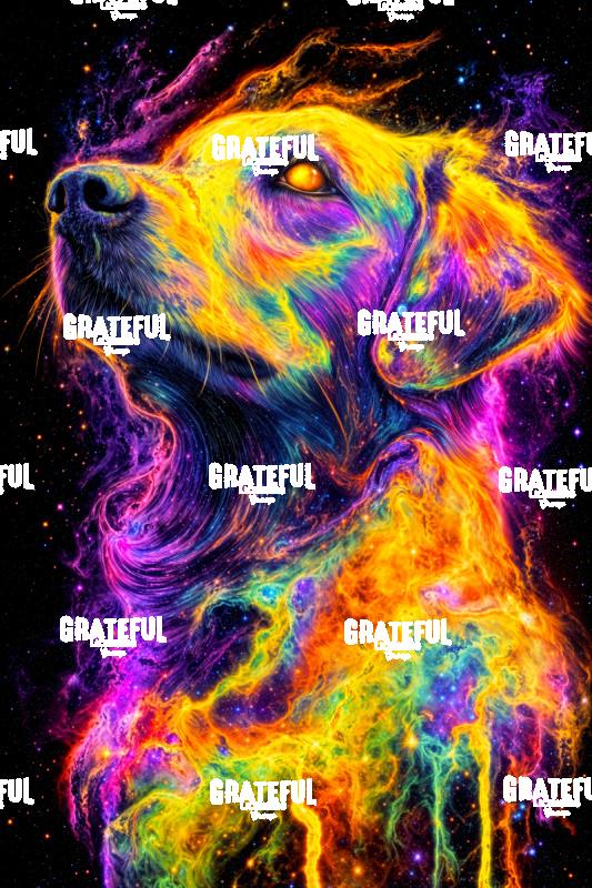 Golden Retriever, Neon Nebula