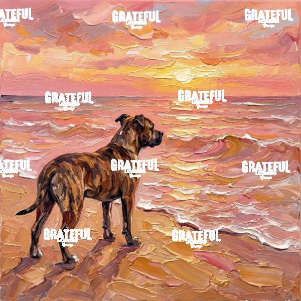 Beach Days - Brindle Pit Bull