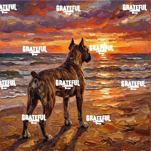 Beach Day - Brindle Boxer