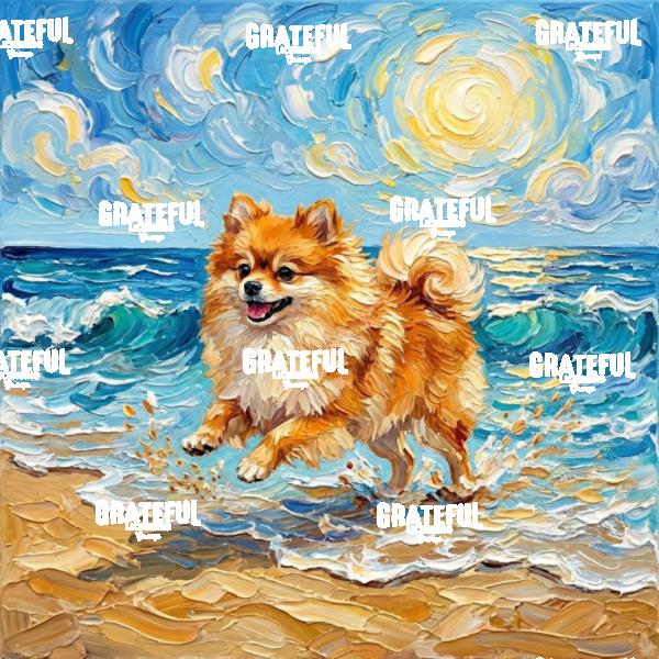 Beach Day - Pomeranian