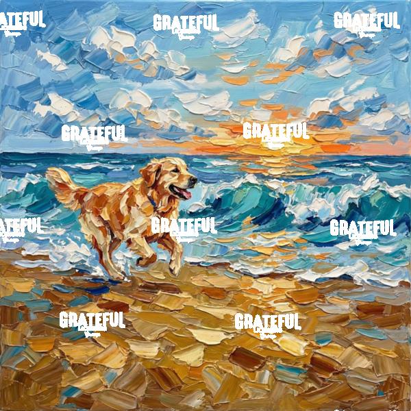 Frolicking Golden Retriever