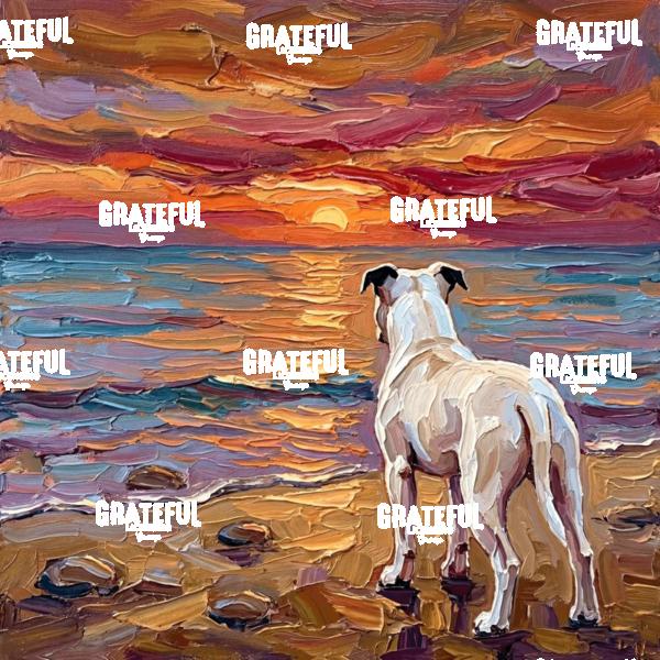Beach Day - White Pit Bull
