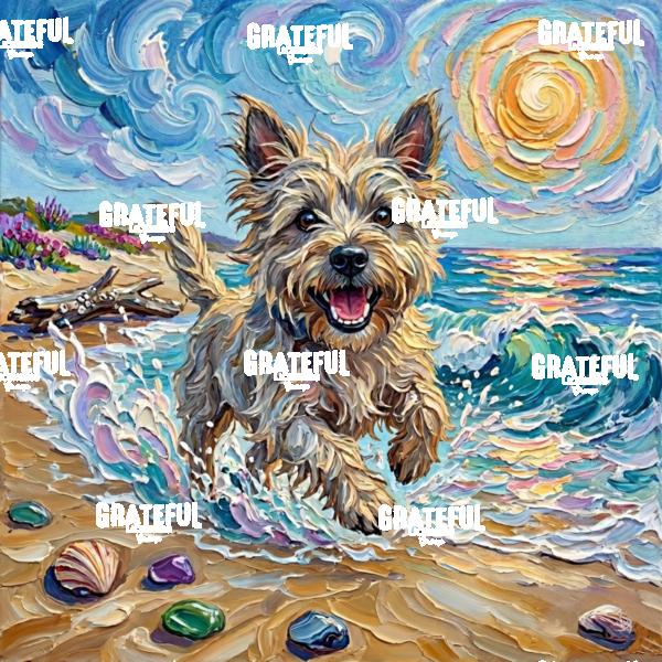 Beach Day - Cairn Terrier