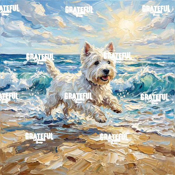 Frolicking Westie