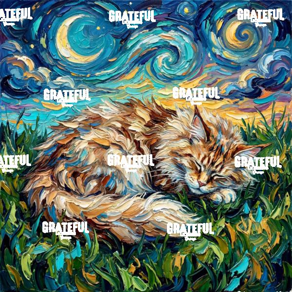 Sleepy Maine Coon Night