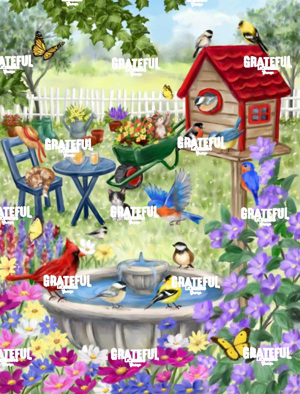 Garden with Bird Feeder