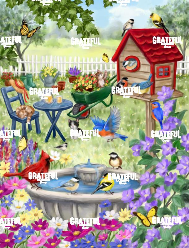 Garden with Bird Feeder