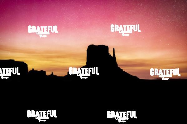 The Mittens during the aurora in Monument Valley