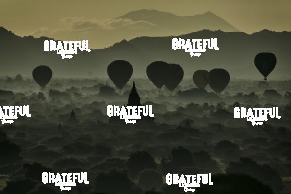Hot air balloons over Bagan Myanmar