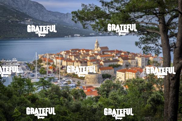 Sunset over Korcula, Croatia