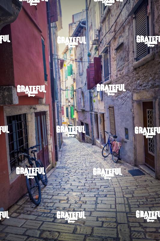 Grisia alleyway in Rovinj, Croatia