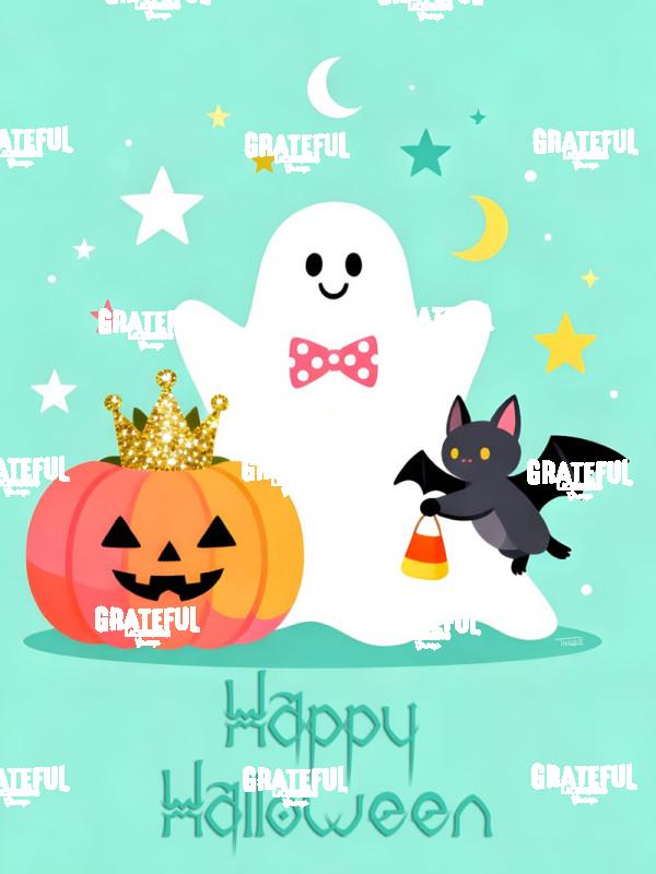 Happy Halloween Teal Background