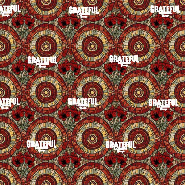Red Pea Flower Suns Seamless Pattern