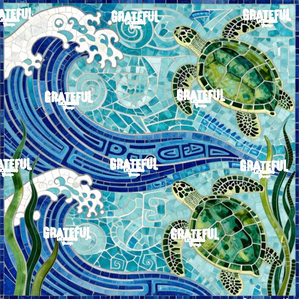 Sea Turtles and Waves Mosaic