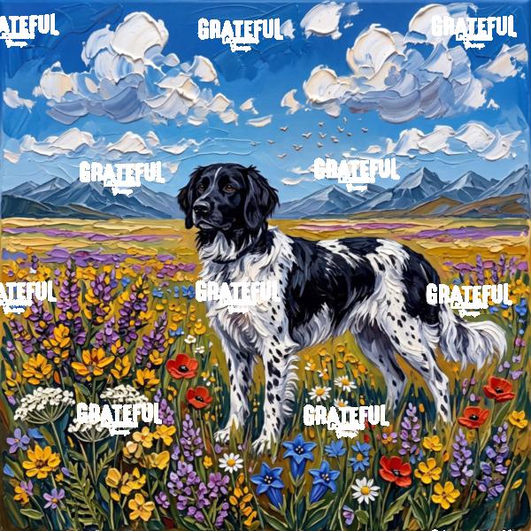 Amongst The Flowers - Large Munsterlander