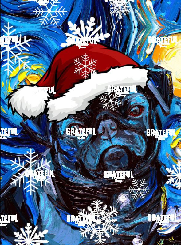Santa Black Pug