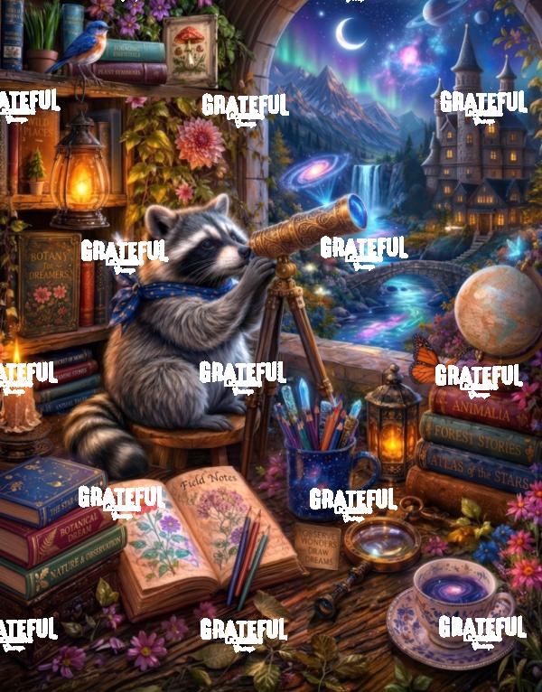 Star Gazing Raccoon