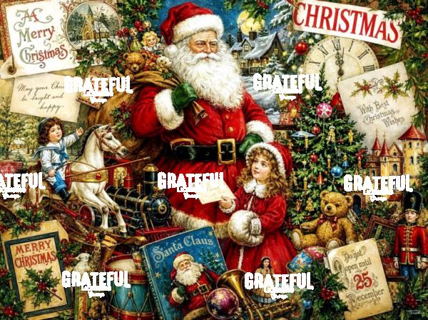 Vintage Merry Christmas Collage