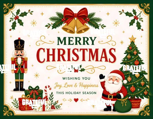 Merry Christmas Santa With Nutcracker