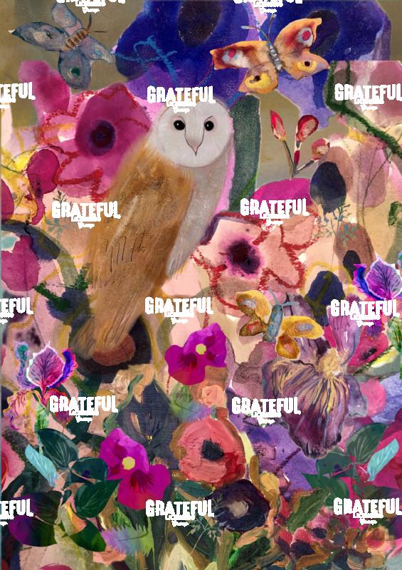 Owl And Flowers