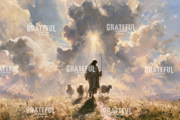 Shepherd Jesus Leads his Flock, Horizontal