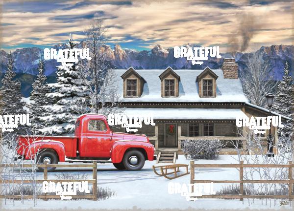 Pickup red classic xmas puzzle 3A