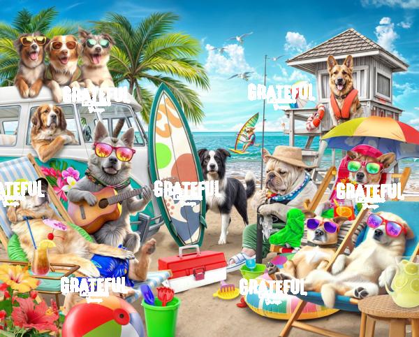 RT228 Dogs And Cats Beach B