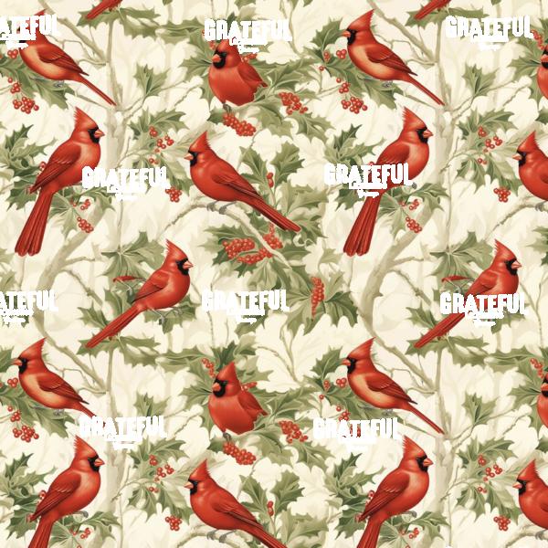 RT286PT Cardinal Birds At Christmas