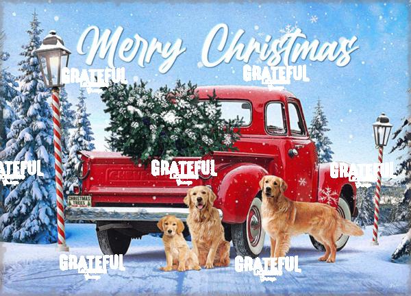Pickup red classic xmas puzzle1a