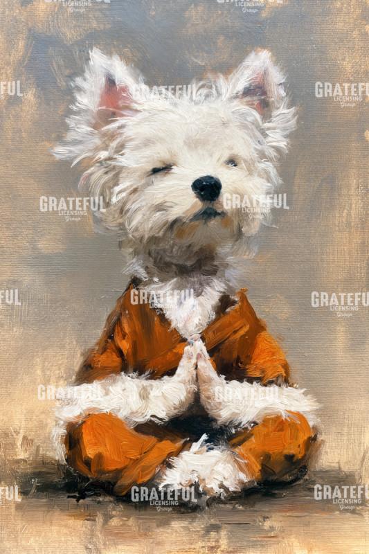 Buddhist Dog Zen Pose