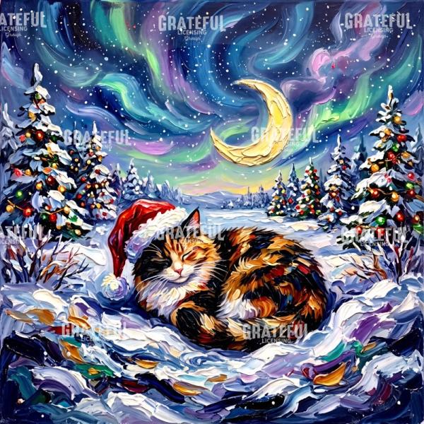 Dreaming of Christmas - Calico Cat