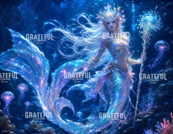 Crystalline Glow Mermaid Water Elemental