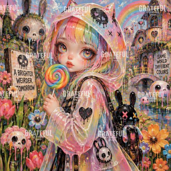 Pastel Goth Rainbow Jelly Girl