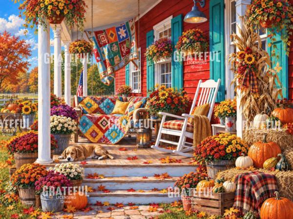 Autumn On The Red Porch